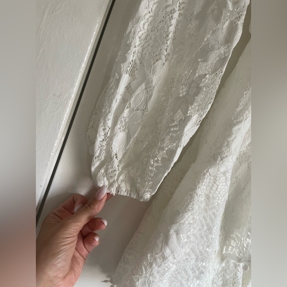 Saints + Secrets White Lace Mini Tie up Dress Size Small NWT - Picture 11 of 11